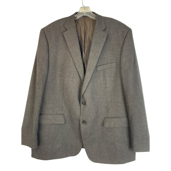 Michael Kors Mens Houndstooth Blazer Jacket 48R Brown RGG10657 EUC - Picture 7 of 8